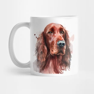 Red Irish Setter Watercolor Portrait Mug